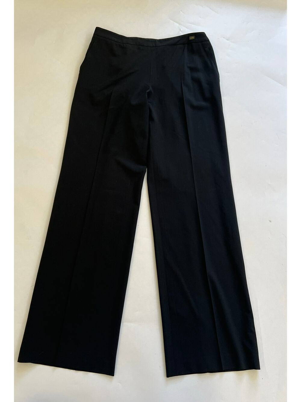 Chanel Womens Size 40 Black Wide Leg Trouser Pants Career Office Business Chic